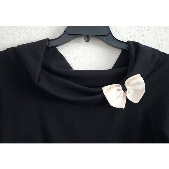 TOP/BLOUSE-INC-INTERNATIONAL CONCEPTS-Black-Cowl Neck-Silk Blend-3/4 Sleeves-Lrg - Picture 3 of 14